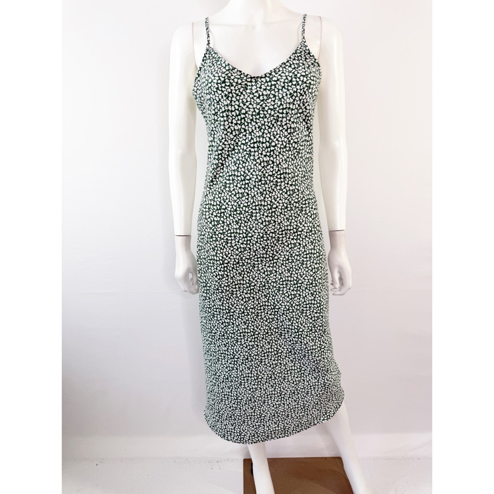 Daily/Ritual Green Ditsy Floral Slip Dress Size S Boho Summer Coquette Grunge